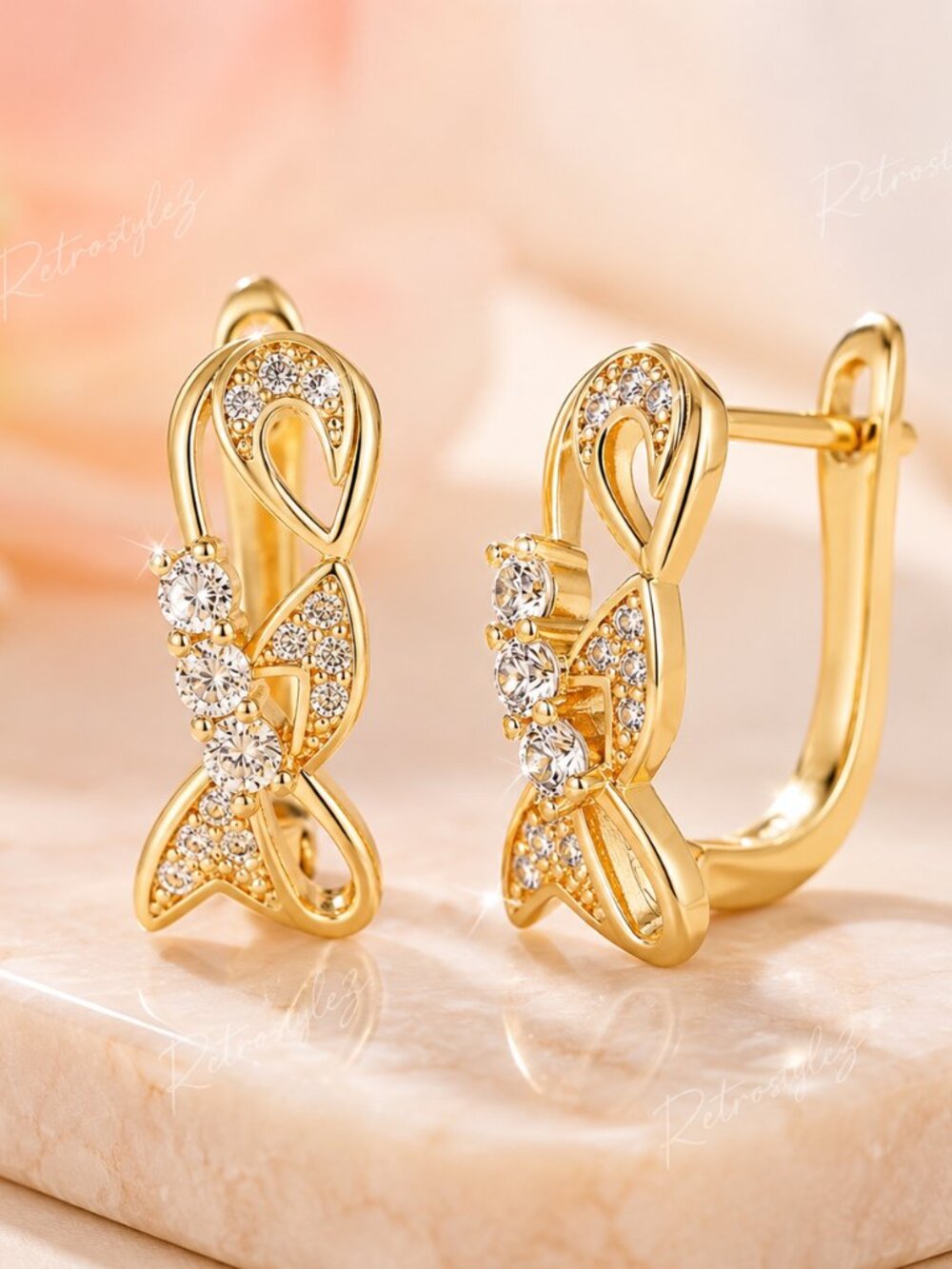 2ct Diamond Womens 18K Gold Hanging Drop Style Earrings NEW 18 K Silver Jewelry